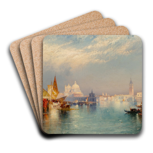Venetian Scene by Thomas Moran Art Drink Coaster set