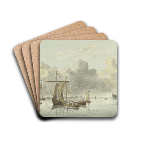 Boten in stil water by Jean Bernard Drink Coasters - set of 4