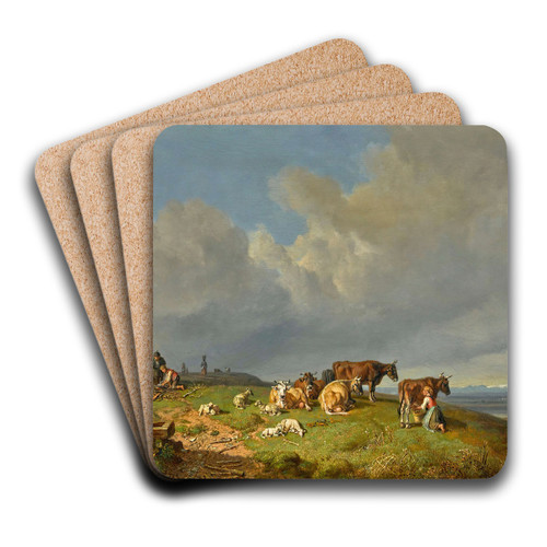 Out To Pasture by Heinrich Brkel Art Drink Coaster set