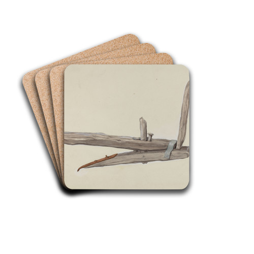 Wooden Plow by Majel G. Claflin Drink Coasters - set of 4