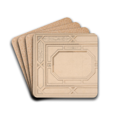 Design for a ceiling by Jules-Edmond-Charles Lachaise Drink Coasters - set of 4