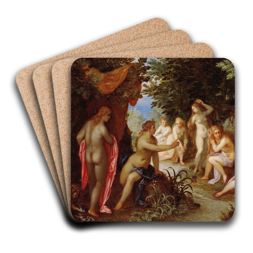 Diana and Callisto by Jan Brueghel The Elder Art Drink Coaster set