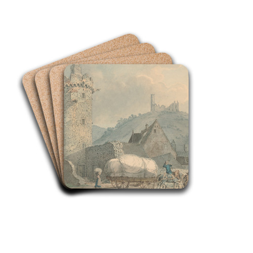 View of Weinheim on the River Neckar by Carl Philipp Fohr Drink Coasters - set of 4