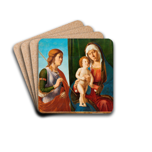 Madonna and Child between Two Saints by Giovanni Battista Cima da Conegliano Drink Coasters - set of 4 Madonna and Child between Two Saints by Giovanni Battista Cima da Conegliano Drink Coasters - set of 4