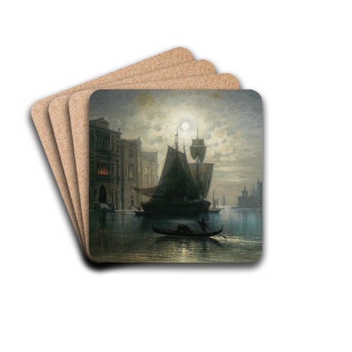 Venice, the Grand Canal in the Moonlight by Karl Heilmayer Drink Coasters - set of 4 Venice, the Grand Canal in the Moonlight by Karl Heilmayer Drink Coasters - set of 4