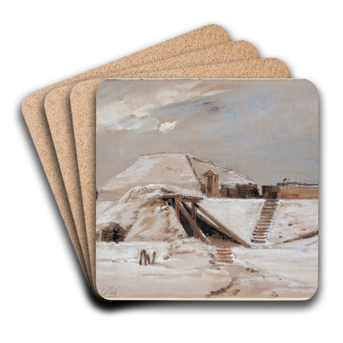 Fort sous la neige. by Isidore Pils Art Drink Coaster set Fort sous la neige. by Isidore Pils Art Drink Coaster set