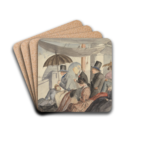 Passengers aboard the Nile steamer by Charles Dyce Drink Coasters - set of 4