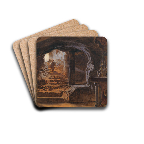 The Chapel Of The Milk Grotto In Bethlehem by Carl Friedrich Heinrich Werner Drink Coasters - set of 4