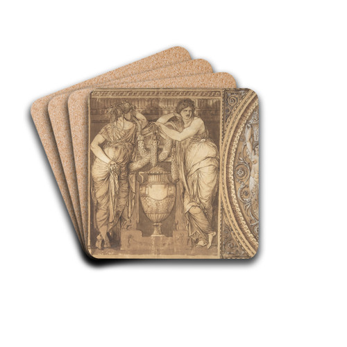 Design for a Frieze with Two Women Flanking an Urn by Giuseppe Cades Drink Coasters - set of 4 Design for a Frieze with Two Women Flanking an Urn by Giuseppe Cades Drink Coasters - set of 4