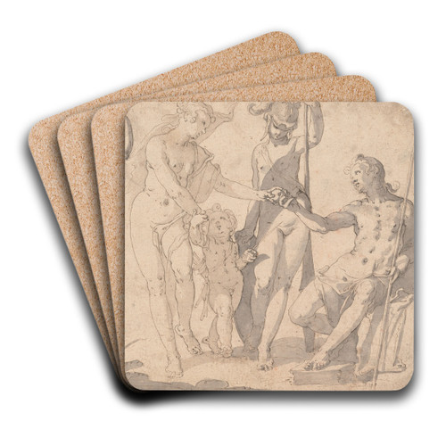 The Judgment of Paris by Joachim Wtewael Art Drink Coaster set The Judgment of Paris by Joachim Wtewael Art Drink Coaster set