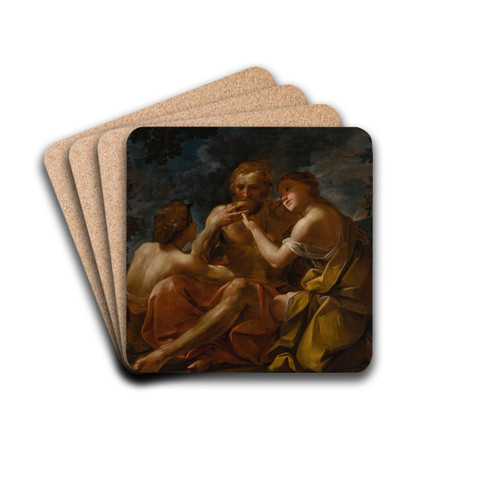 Lot and His Daughters by Felice Torelli Drink Coasters - set of 4