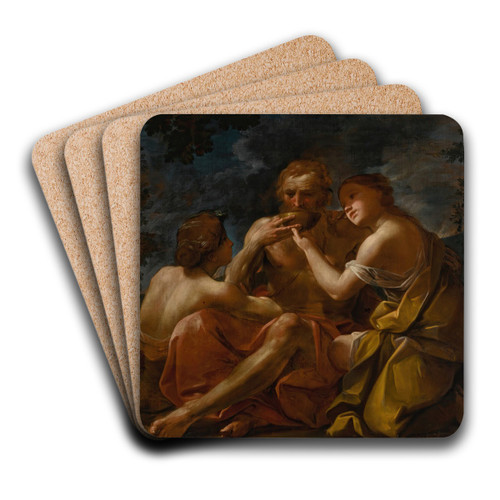 Lot and His Daughters by Felice Torelli Art Drink Coaster set Lot and His Daughters by Felice Torelli Art Drink Coaster set