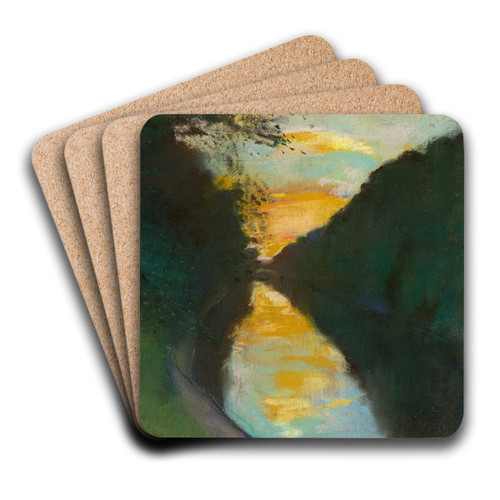 Am Landwehrkanal, Berlin by Lesser Ury Art Drink Coaster set Am Landwehrkanal, Berlin by Lesser Ury Art Drink Coaster set