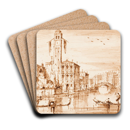 S. Geremia, Venice by Giacomo Guardi Art Drink Coaster set