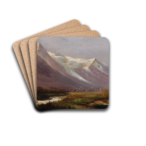 Study of Mountains by Albert Bierstadt Drink Coasters - set of 4