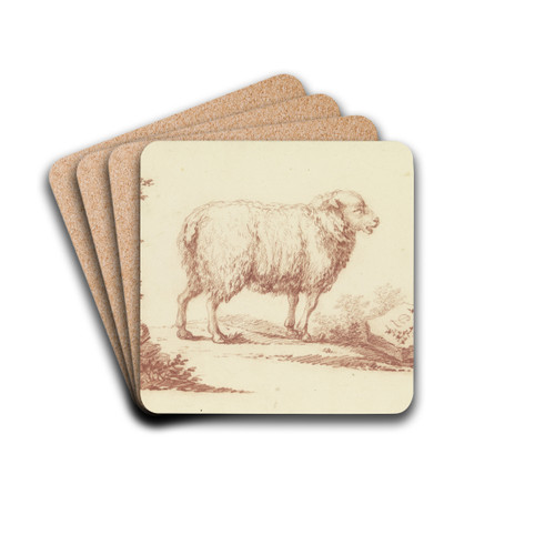 A sheep to the right by Johann Ludwig von Pfeiff Drink Coasters - set of 4