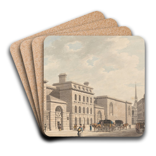 Newgate by Thomas Malton the Younger Art Drink Coaster set