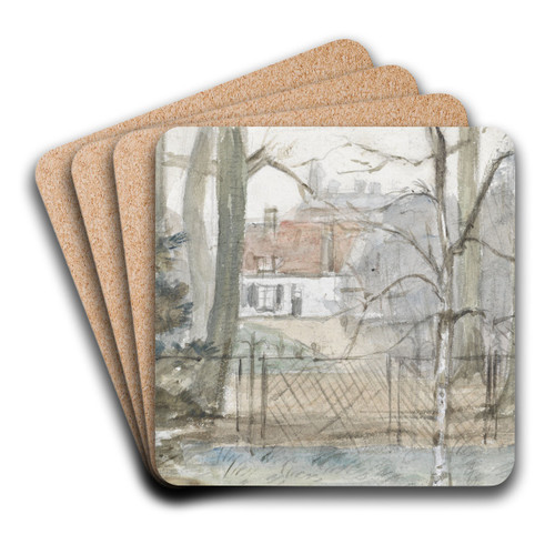 Buitenhuis en tuin by Jozef Israls Art Drink Coaster set