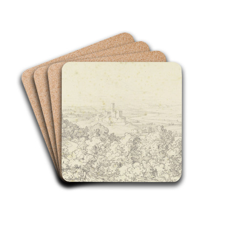 Narni an der Nera, dem Zufluss des Tibers by Friedrich Eisenlohr  Drink Coasters - set of 4