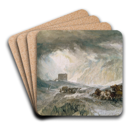 Snowstorm, Mont Cenis by Joseph Mallord William Turner Art Drink Coaster set