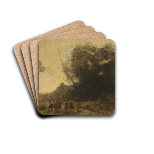 Ronde De Nymphes by Jean-Baptiste-Camille Corot Drink Coasters - set of 4