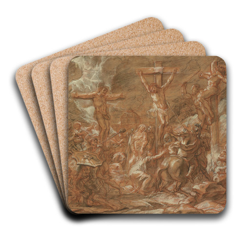 The Crucifixion by Antoine Coypel Art Drink Coaster set