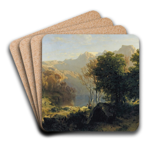 Lake Lucerne by Alexandre Calame Art Drink Coaster set