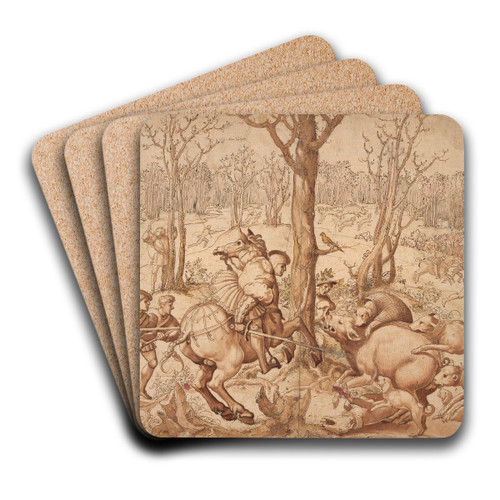 Vildsvinejagten by Bernard van Orley Art Drink Coaster set