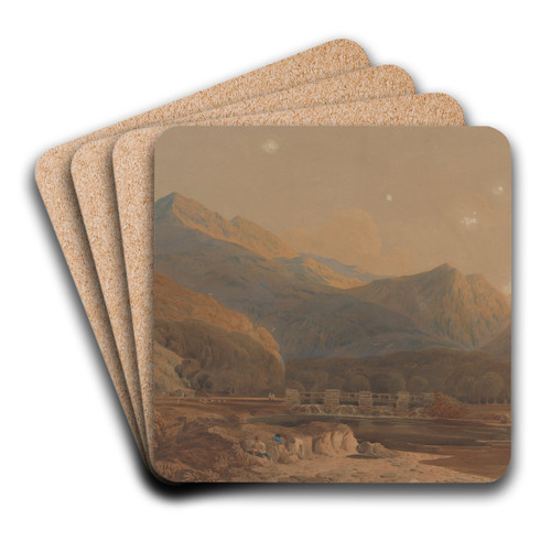 Welsh mountains by John Varley Art Drink Coaster set