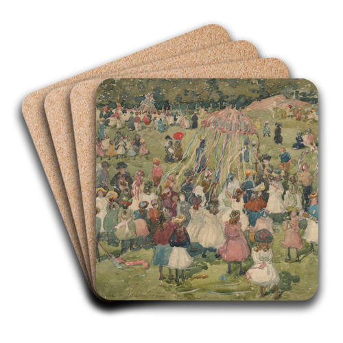 May Day, Central Park by Maurice Prendergast Art Drink Coaster set