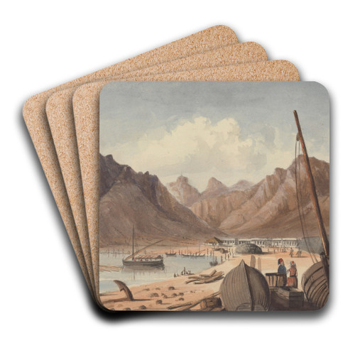 Mediterranean Port by Charles Dyce Art Drink Coaster set