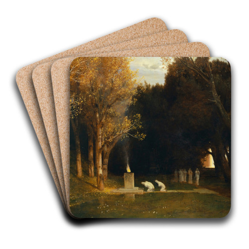 The Sacred Grove by Arnold Bcklin Art Drink Coaster set