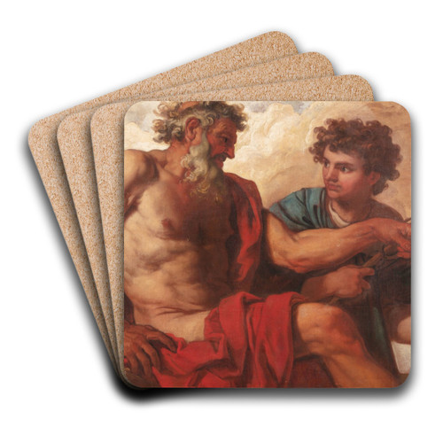 Mercury and Jupiter by Johann Carl Loth Art Drink Coaster set Mercury and Jupiter by Johann Carl Loth Art Drink Coaster set
