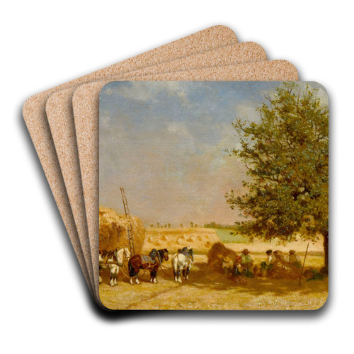 Les moissonneurs by Jules-Jacques Veyrassat Art Drink Coaster set Les moissonneurs by Jules-Jacques Veyrassat Art Drink Coaster set