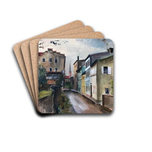 Wasserburg am Inn by Otto Geigenberger Drink Coasters - set of 4
