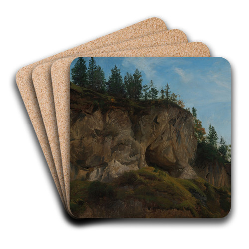 Felsabhang in der Schweiz by Johann Wilhelm Schirmer Art Drink Coaster set Felsabhang in der Schweiz by Johann Wilhelm Schirmer Art Drink Coaster set