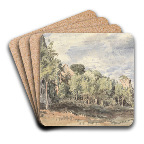 Netley Abbey by John Linnell Art Drink Coaster set Netley Abbey by John Linnell Art Drink Coaster set
