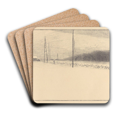 Winterlandschap by Lon Spilliaert Art Drink Coaster set Winterlandschap by Lon Spilliaert Art Drink Coaster set