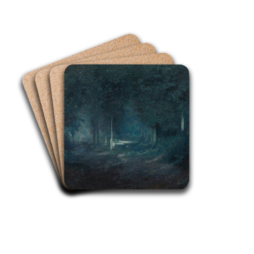 Wood by Moonlight by Adrien-Joseph Heymans Drink Coasters - set of 4