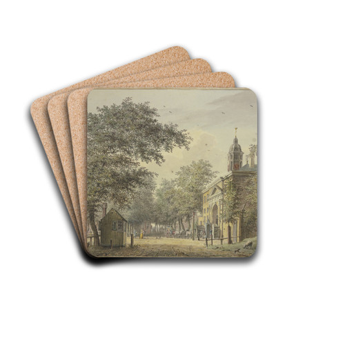 Gezigt langs de Utregse Poord na de Hoogensluys tot Amsterdam by Hermanus Petrus Schouten Drink Coasters - set of 4 Gezigt langs de Utregse Poord na de Hoogensluys tot Amsterdam by Hermanus Petrus Schouten Drink Coasters - set of 4