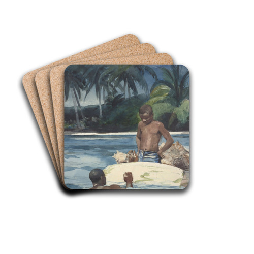 West India Divers by Winslow Homer Drink Coasters - set of 4 West India Divers by Winslow Homer Drink Coasters - set of 4
