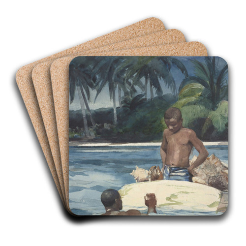 West India Divers by Winslow Homer Art Drink Coaster set West India Divers by Winslow Homer Art Drink Coaster set