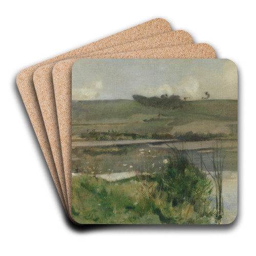 Arques-la-Bataille by John Henry Twachtman Art Drink Coaster set Arques-la-Bataille by John Henry Twachtman Art Drink Coaster set