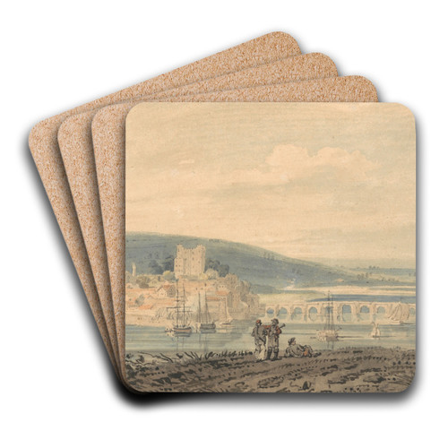 View of Rochester by Thomas Girtin Art Drink Coaster set