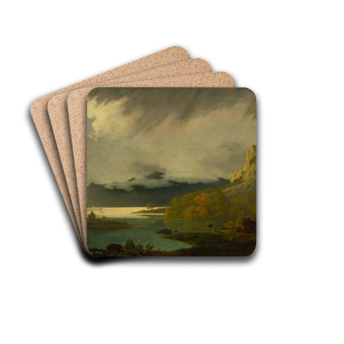 Derwent Water, with Skiddaw in the distance by Joseph Wright of Derby Drink Coasters - set of 4