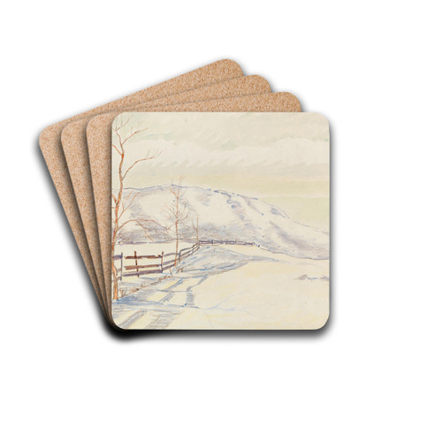 The Schneeberg Mountain in Lower Austria by Anton Emanuel Peschka Drink Coasters - set of 4