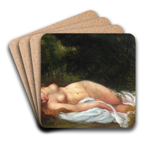 Nu Couch by Gustave Courbet Art Drink Coaster set Nu Couch by Gustave Courbet Art Drink Coaster set