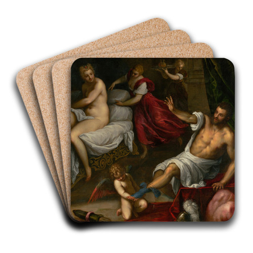 Venus and Mars by Jacopo Palma il Giovane Art Drink Coaster set