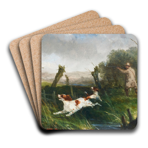 Shooting hares by William Shayer Art Drink Coaster set