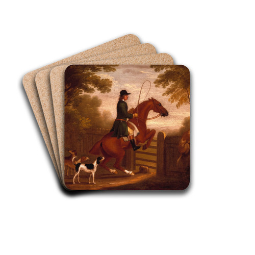 Jumping the Gate by James Seymour Drink Coasters - set of 4 Jumping the Gate by James Seymour Drink Coasters - set of 4